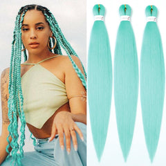 Pre stretched Braiding Hair 32 Inch Pink Braiding Hair Extensions Yaki Braids Hair Hot Water Setting Synthetic Hair Colored Braiding Hair Crochet Hair(3 Packs,Pink#)