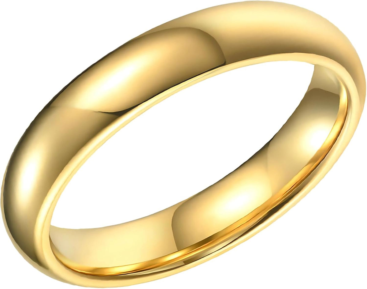 3mm-5mm 14K Solid Gold Plain Wedding Band for Men & Women - Comfort Fit Italian 14K Real Solid Gold Band Ring for Wedding & Engagement