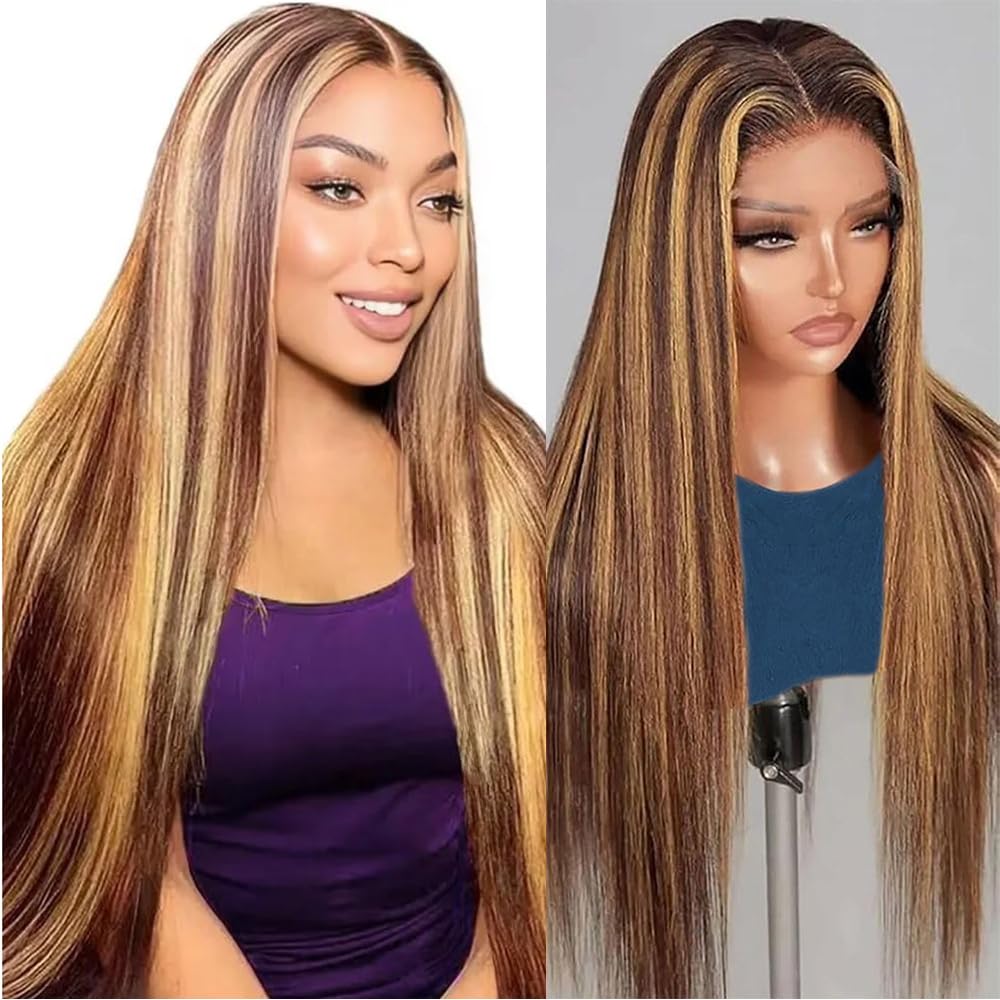 13X6 Lace Front Wigs Human Hair Pre Plucked With Baby Hair 30 Inch 180 Density Glueless Transparent HD Straight Lace Front Wigs Lace Frontal Wigs for Women Natural Black Color