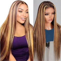 13X6 Lace Front Wigs Human Hair Pre Plucked With Baby Hair 30 Inch 180 Density Glueless Transparent HD Straight Lace Front Wigs Lace Frontal Wigs for Women Natural Black Color