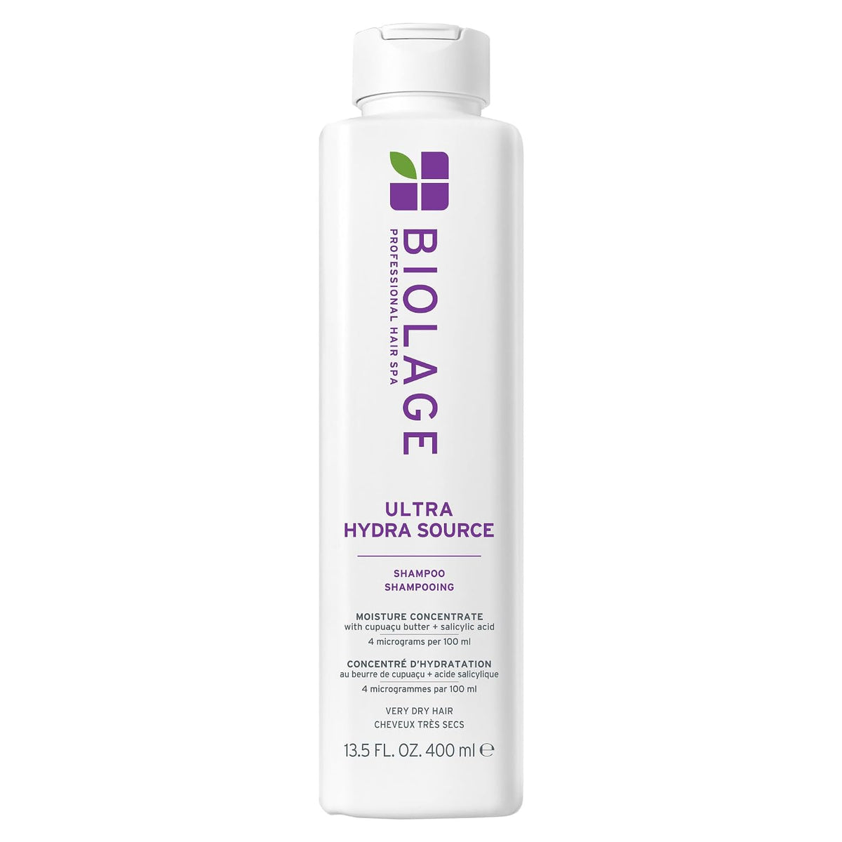 Biolage Ultra Hydra Source Shampoo - Deeply Moisturizes Very Dry Hair, For Thick, Coarse Hair, Infused with Micro-dosed with Cupuaçu Butter & Salicylic Acid