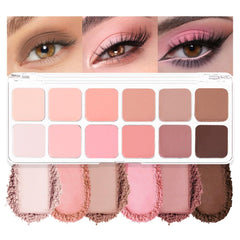 AMY'S DIARY 12Color Matte Purple Pink Eyeshadow Palette,Shimmer Eye Shadow Long-Lasting, and Highly Pigmented Elevate Your Eye Makeup
