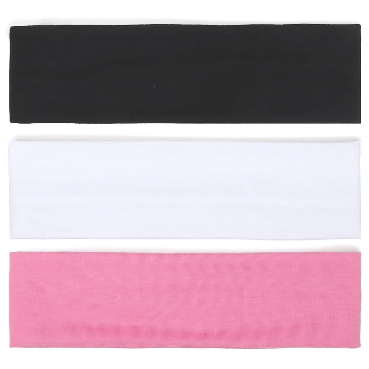 Women's Thick Stretchy Sweat Headbands in White and Black for Yoga, Workout, and Everyday Wear - Non-Slip Hair Accessories with Basic Fashion Style