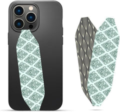Phone Grip Strap - Reversible Finger Holder for Phone Back, Customizable Anti-Slip Design, Wireless Charging Compatible Detachable Holder for iPhone - Wavefront Whirls