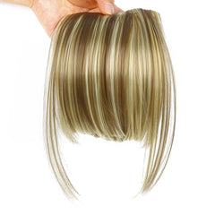 LEEONS Clip on Bangs Black Fringe Hair Extensions 6" Short Straight Clips in Hair Bang False Flat Hairpiece Two Side(1B#)