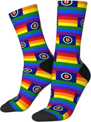 Bougainville Rainbow Flag Socks For Men Women Gift Wicking Sport Casual Running Socks