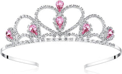 Lovelyshop Colorful Gems Silver Rhinestone Tiara for Little Kid Big Kid Prom Birthday Princess Crown