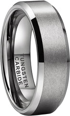 CROWNAL 3mm 5mm 7mm 9mm Tungsten Rings for Men Women Black/Silver/Gunmetal/Gold Beveled Polished Edges Matte Finish Comfort Fit 4-17