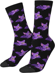 Lovely Bat Socks For Men Women Outdoor Sports Running Hiking Wicking Crew Socks