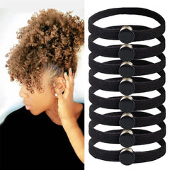 10PCS High Elasticity Snap Hair Ties for Thick Hair Natural Curly Hair and Braids| Connectable Hair Rope | No Slip Adjustsble hairband for Puff Ponytail (10 Count -Pack of 1)