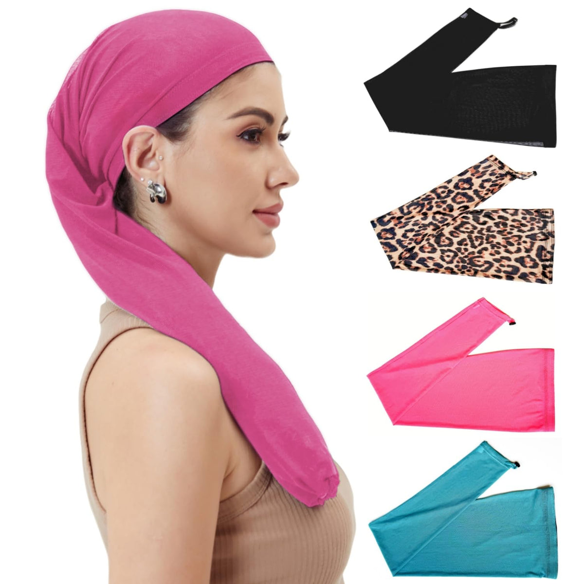 Hair Weave Sleeve for Locs, Stretchy Hairweave Sleeve for Locs with Elastic Band, 1 pcs Breathable Wig Cap Hair Accessory with Drawstring (Black)