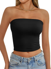AUTOMET Tube Tops Strapless Crop Tops Basic Backless Sleeveless Bandeau Going Out Cute 2025 Summer Clothes