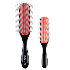 Classic Styling Curly Hair Brush. 9 Row Black Brush for Detangling, Separating, Shaping. For Women and Men Wet or Dry Hair.