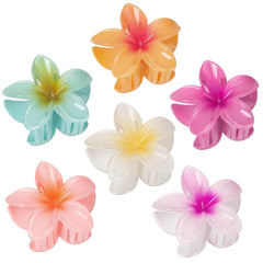 6 Pack Flower Hair Claw Clips for Women, Hawaiian Hibiscus Hair Clips, Cute Hair Accessories, Gifts for Women Girls