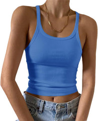 Artfish Women's Sleeveless Tank Top Form Fitting Scoop Neck Ribbed Knit Basic Cami Shirts