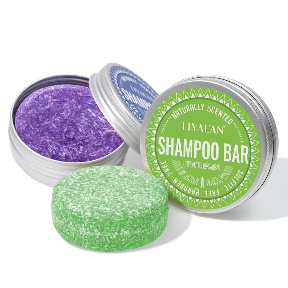 LIYALAN Shampoo Bar for Hair Solid Soap(2 Pack) Rosemary and Jasmine Shampoo Bar,Deep Cleansing Hair Shampoo for Fine Oily Hair