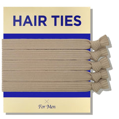 Knotted Hair Ties for Men 5 Pcs (Wide, Black) - No Damage Crease Breakage for Long Hair | Buns Curly Thick Elastic Hair Ties for Guys | Perfect Hairtie