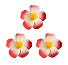 Women's Fashion Hawaiian Foam Plumeria Flower Clips for Bridal Wedding Luau Beach Tropical Vacation Party Hair Decorations (3 Pcs Orange)