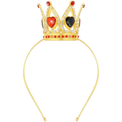 Halloween Princess Tiara Peach Crown Headband for Women Girls Princess Party Peach Costume Rhinestone Tiara Headband Red Blue Queen Crown Headpiece for Birthday Prom Halloween Cosplay Hair Accessories
