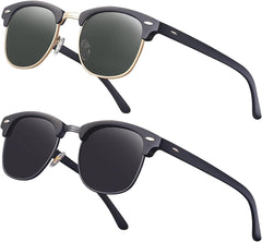 Classic Semi Rimless Polarized Sunglasses for Men Women Half Frame Retro Driving Sun Glasses NP1006