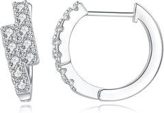 925 Sterling Silver Cubic Zirconia Double Hoop Earrings for Women, Hypoallergenic Sparkling Diamond Hoop Earrings for Daily Wear