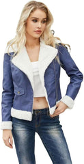 Women's leather long sleeve lapel coat casual jacket