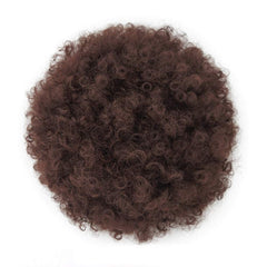 Yinmei Baibian Afro Puff Drawstring Ponytail Kinky Curly Bun Hair Synthetic Short Extensions Hairpieces Updo Hair for Black Women Girls(1B)