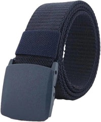 Unisex Automatic Buckle Nylon Belt No-Hole Invisible Elastic Canvas Waistband For Golf Casual Jeans Work