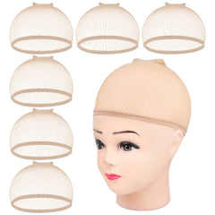 MORGLES 6PCS Wig Cap Non Slip, Black Mesh Net Wig Caps for Women Men, Kids, Weaving Hair Net Close End Fishnet