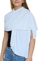 UPF 50+ Sun Protection Beach Wraps and Pashminas for Women Travel Scarf Blanket Outdoor Summer UV White Shawl