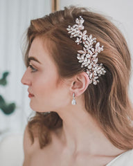 Evild Wedding Hair Clips Silver Rhinestone Bridal Headpiece Prom Hair Accessories for Women