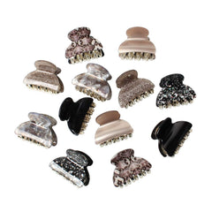 1.57 inch Small Acrylic Hair Claw Clips for Girls and Women Marbling Hair Clips,Plastic No-Slip Grip Jaw Hair Clip Hair Jaw Clamp,Pack of 12