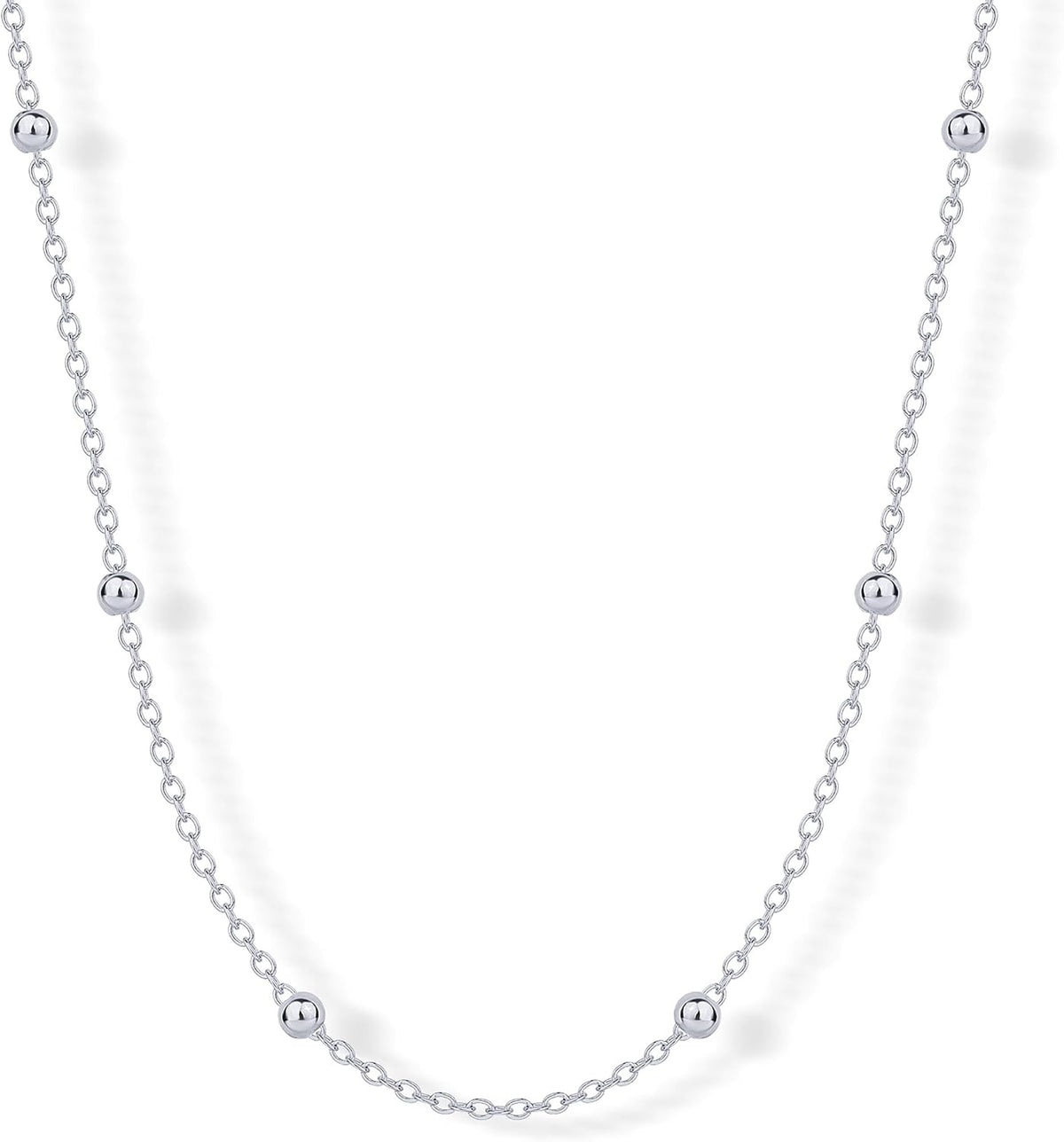PAVOI 14K Gold Plated Small Bead Ball Chain Necklace for Women - Adjustable Dainty Gold Beaded Necklace - Trendy Choker Chain Layering Jewelry