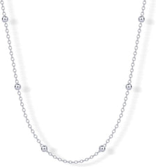 PAVOI 14K Gold Plated Small Bead Ball Chain Necklace for Women - Adjustable Dainty Gold Beaded Necklace - Trendy Choker Chain Layering Jewelry