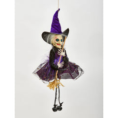 18" Hanging Witch w/ Broom, Set of 3