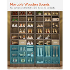 70.9 Inches Tall Wood Shoe Storage Cabinet with 30 Cubbies - 10-tier