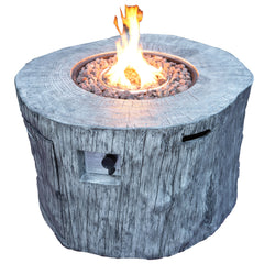 50000 BTU 40" Gray Aluminum Natural Gas Round Fire Pit Table With Cover