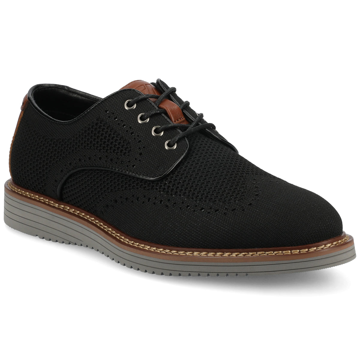 Vance Mens Whitaker Casual Knit Hybrid Wingtip Dress Shoe