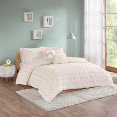Intelligent Design Kids Callie Cotton Jacquard Pom Pom Duvet Cover Set