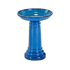 Aviatra Ceramic Traditional Birdbath- Blue