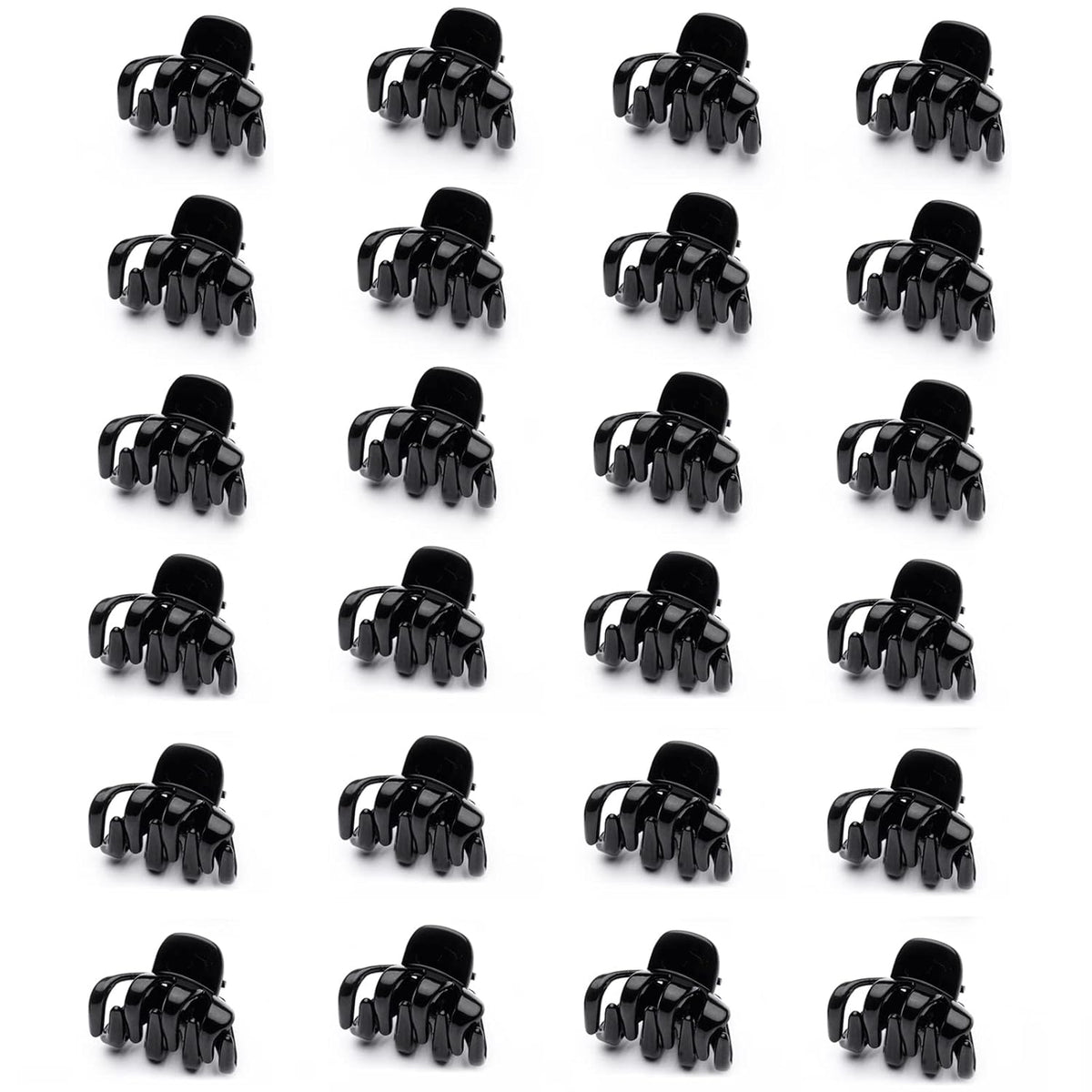 Cobahom 12 Pcs Small Claw Clips 1.2 Inch Plastic No-Slip Mini Clips for Thin Hair Styling Accessories for Women and Girls (Brown)