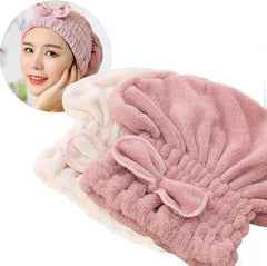 Jseng 2PC Microfiber Hair Drying Caps, Extrame Soft & Ultra Absorbent, Fast Drying Hair Turban Wrap Towels Shower Cap for Girls and Women