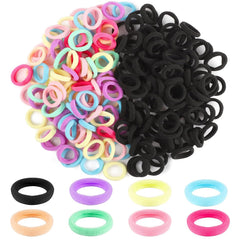 200Pcs Baby Hair Ties, Soft Cotton Toddler Hair Ties 1 Inch Multicolor Seamless Hair Bands Stocking Stuffers for Kids Girls Gifts