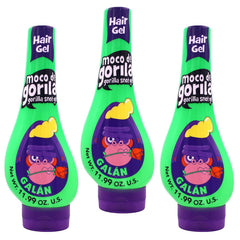 Moco de Gorila Punk, Hair Styling Gel, Reactivate with water, Long-lasting Hold, 3-Pack of 11.99 Oz Each, 3 Squeezable Bottles.