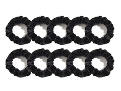 LFOUVRE Pack of 10 Small Velvet Scrunchies for Women Hair Accessories, Mini Thin Elastic Hair Ties for Thick and Thin Hair, Coffee