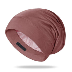 OLESILK 100% Mulberry Silk Bonnet for Sleeping Women, Silk Hair Wrap for Sleeping, Silk Sleep Bonnet for Women&Men, Real Silk, Not Satin Pink