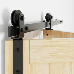 WINSOON Bifold Door Hardware for Closet: Heavy Duty Bi Fold Barn Door Hardware Kit - 54" Track Folding System for Max Two 24" Doors Panels 46" Opening - Top/Side Mount, Doors Not Included