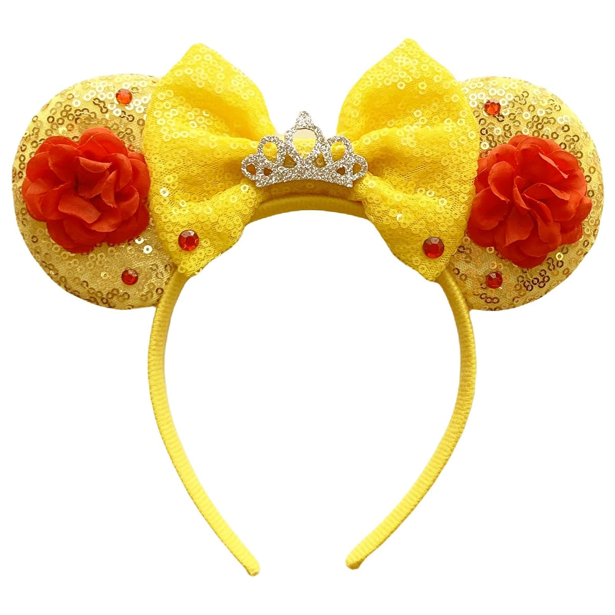 Mouse Ears Headbands Fashion Shiny Bows Mice Ears Halloween Parties Themed Events (Orange, Onesize)