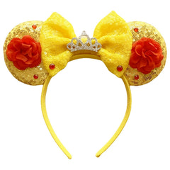 Mouse Ears Headbands Fashion Shiny Bows Mice Ears Halloween Parties Themed Events (Orange, Onesize)