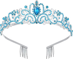 Crystal Tiaras Crowns for Women, Birthday Party Princess Wedding Brides Crown Prom Hair Accessories Gifts with Combs